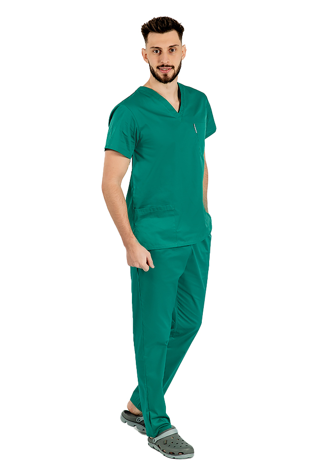 Costum medical barbati verde unisex