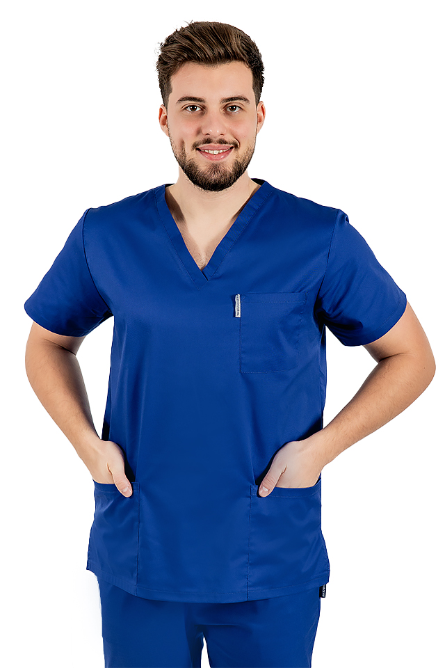 Costum medical barbati albastru unisex