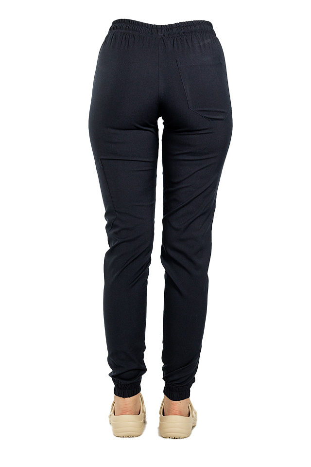 OUTLET Pantaloni medicali stretch tip jogger bleumarin cu snur si elastic in talie si la glezna