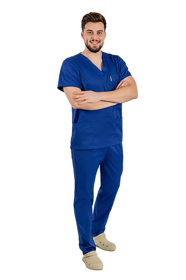 Costum medical barbati albastru unisex