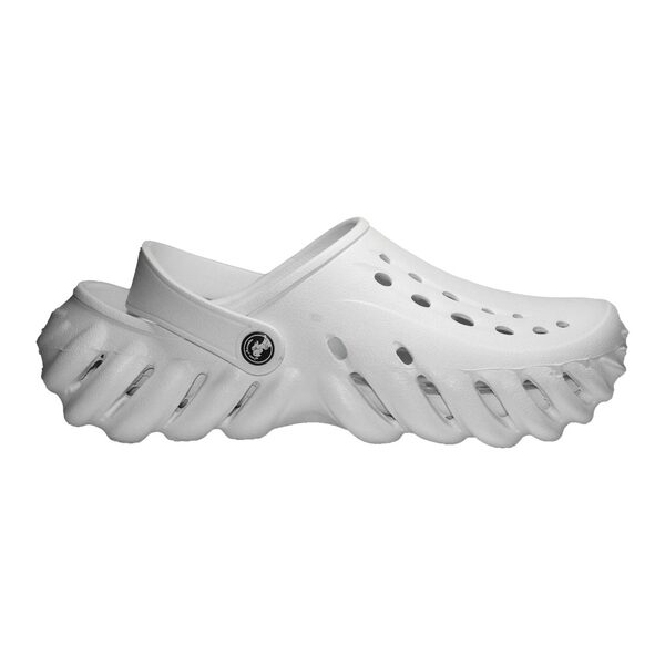 Saboti medicali profesionali tip crocs albi din spuma EVA - model barbati, cu detalii aplicate