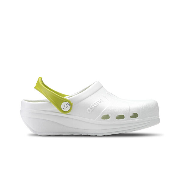 Saboti medicali Asana albi cu verde antibacterieni unisex